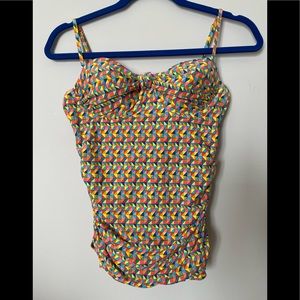 Women Swim Top Pregnant Maternity Tummy Control, Push Up Padded Top, Medium